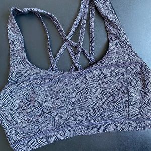 lulu sports bra purple dots